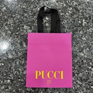 Emilio Pucci Authentic Shopping Pink Fabric Handles Empty Bag "9.5 x 8 x 6"